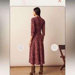 ba&sh LOA boho Burgundy Long Sleeve Dress